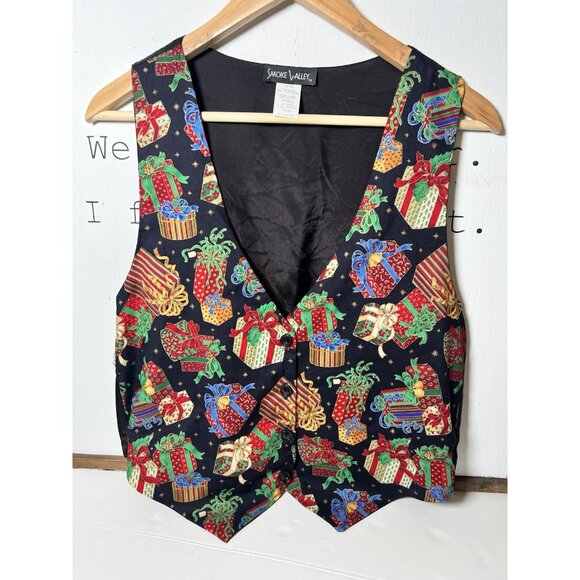 Quirky Grandma core Christmas Presents Vest Size Medium.        Bb - Picture 1 of 4